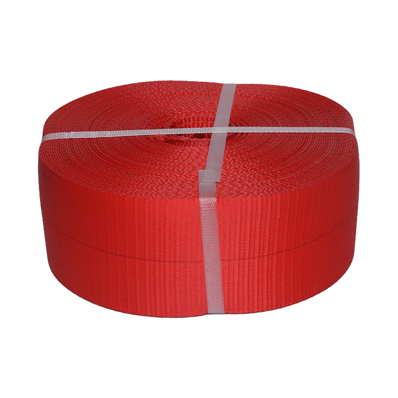 Red wide webbing material for hoisting webbing sling