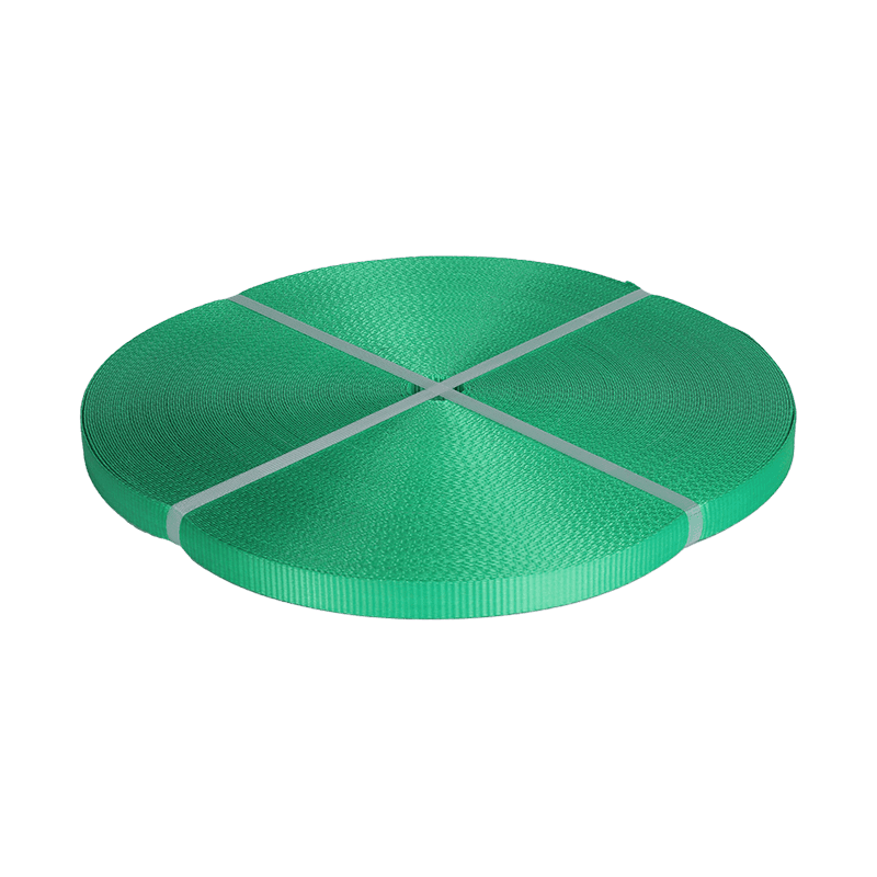 Green webbing material for hoisting webbing sling